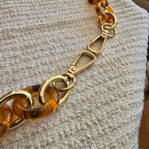 Vintage Gold & Tortoise Shell Round / Circle Link Belt - Picture 2 of 4